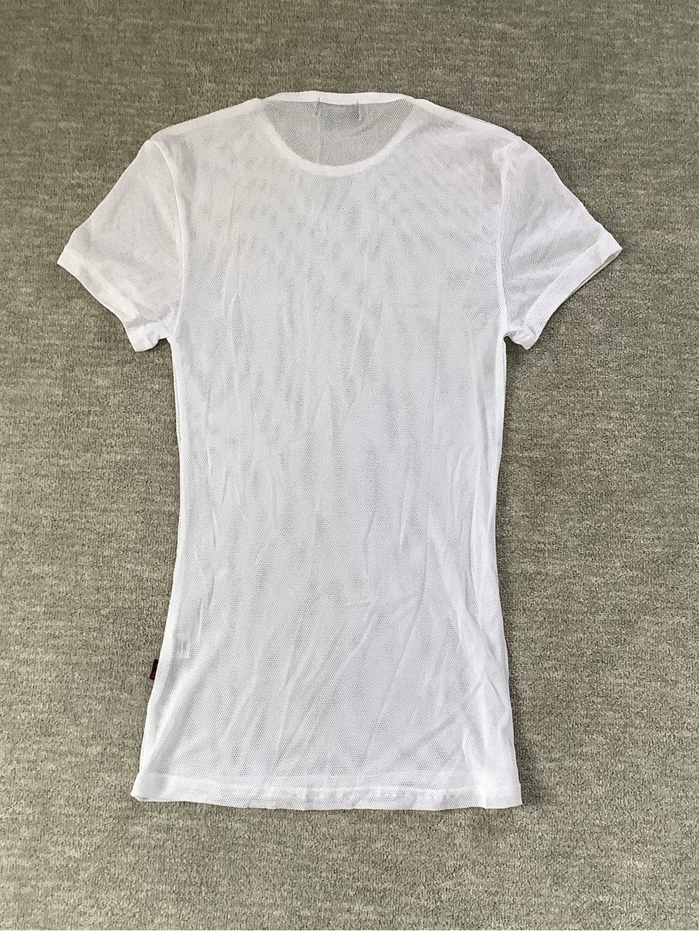 Tripp NYC White Short-Sleeve Sheer Fishnet Mesh Long Tee Sz. XS - Picture 4 of 7